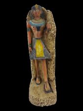 RARE ANTIQUE ANCIENT EGYPTIAN Statue King Tutankhamun Stand Magic Hieroglyphic picture