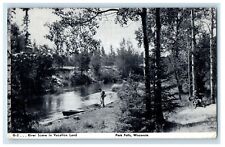 1947 River Scene In Vacation Land Park Falls Wisconsin WI Vintage Postcard picture