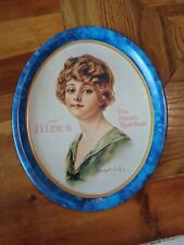 Vintage Hires Honest Root Beer Lady Oval Tin Tray William Haskell Coffin 4050 picture