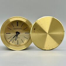 Tiffany & Co Clock, Quartz, Battery Powered, Swiss Made, Gold Color, Swivel Lid picture