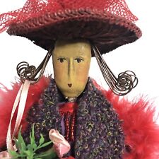 Vintage Lang August Moon Red Hats Lady Shopper Figurine Retired 20” Florine picture