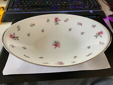 VINTAGE FINE CHINA BY MEITO JAPAN ROSE CHINTZ OVAL SERVING BOWL 11''x 7.5