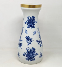 VTG PMR Bavaria Jaeger Echt Cobalt Blue Rose Floral 1095/3 Porcelain Vase CP22 picture