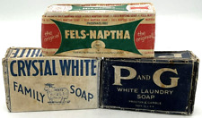 Vintage Laundry Cleaning Soap Bars Crystal White Peets P & G Fells-Naptha Purex picture