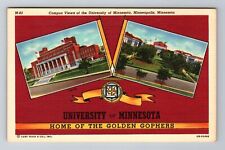 Minneapolis MN-Minnesota, Campus Of University, Antique, Vintage c1949 Postcard picture