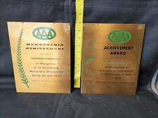Vintage AAA Brass Achievement Award 1959/60 Parkersburg Automobile Club WV picture
