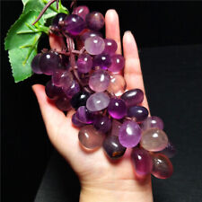 TOP 272G Natural Purple Fluorite Quartz Grape String Crystal Decorative Art BT28 picture
