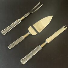 Vintage Clear Acrylic Serving Set Knife Fork Pie Cake Server Stainless Steel 10
