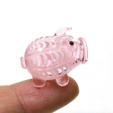 Glass Pig Mini Figurine Different Style Cute Animal Tiny Statue Craft Ornaments picture