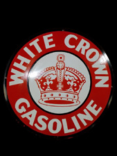 Porcelain White Crown  Enamel  Sign Size 30