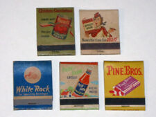 Rare HUNTS Pine Bros. JELL-O Pride of Farm & WHITE ROCK Matchbooks FRONT Strike picture
