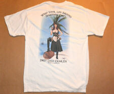 NEW DIRTY LULU CIGAR CO WHITE COTTON T-SHIRT COLOR GRAPHICS WRAP YOUR LIPS L picture