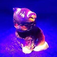 Boyd Crystal Art Glass Miss Cotton Cat Figurine Crimson Glows 395nm picture