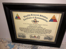 12TH ARMORED DIVISION / COMMEMORATIVE - CERTIFICATE OF COMMENDATION picture