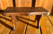 Antique Solid Wood Stool. Rustic Primitive Milking Stool picture