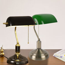 Vintage Antique Bankers Lamp Desk Table Light For Library Piano Lamp Glass Shade picture