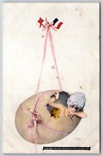 Raphael Kirchner~Lovely Lady in Egg~French & British Flags~Alliance Hatched picture