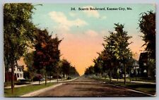 Scarrit Boulevard Kansas City Missouri-Antique Postcard c1913 picture