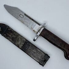 Vintage Bayonet With Metal Sheath Surplus Military Knife Scabbard War picture