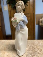 Beautiful Nadal Figurine Porcelain Girl With Bouquet Of Flowers picture