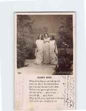 Postcard Women in White Dress Vintage Print 