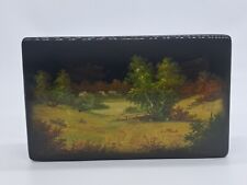 Vintage Fedoskino Russian Lacquer Box Winter landscape Handmade 1986 picture