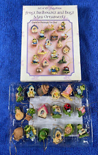Set of 18 Polystone Frogs, Birdhouses and Bugs Mini Ornaments Package Tie-Ons picture