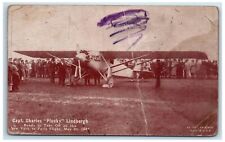 Capt. Charles Plucky Lindbergh Ready To Take Off Airplane Exhibit Arcade Card picture