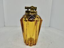Vintage MCM Viking Amber Diamond Point Glass Table Lighter Stunning picture