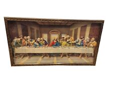 Vintage 3D The Last Supper Gold Framed 15x8 picture