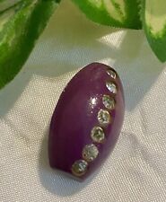 VERY RARE 1” Coffin Shape Purple Rhinestone Bakelite Shank Buttons 🔥 picture