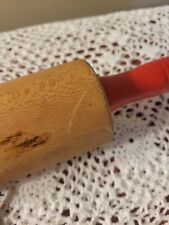 Primitive, Farmhouse, Rustic, Vintage Wood, Red Handle Rolling Pin 😍 D2 picture