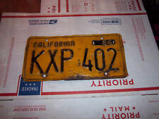 VINTAGE 1956 CALIFORNIA  KXP 402  LICENSE PLATE  CLASSIC  YELLOW /BLACK picture