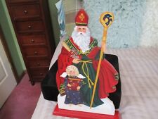 Handmade Handpainted Wooden Santa St Nick Stand Up Decor  picture