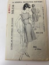 Vintage SPADEA DESIGNER Pattern Biki of Milan Dress UNUSED 1962 Size 12 picture