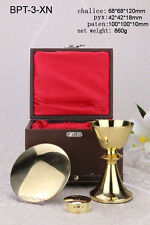 NEW  Mass Kit Sick Call Set Chalice Paten Pyx with Case for Church Mass BPT-3-XN picture