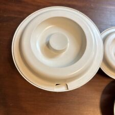Vintage Set of three Tupperware Microwave/Oven Bowl Vented Lid Almond Color picture