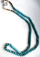 VINTAGE GENUINE TURQUOISE NECKLACE, NEVADA 22 INCH TQ 5 picture