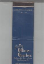 Matchbook Cover Visiting Officers Quarters Bolling Air Force Base Washington, DC picture