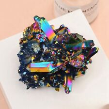 100g Natural Rock Rainbow Aura Titanium Quartz Crystal Cluster Specimens Healing picture