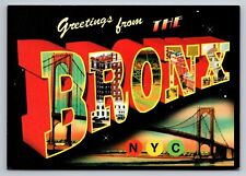 Greetings From The Bronx New York City Vintage Unposted Postcard picture
