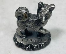 Vintage Metal Pewter Silver Fox Figurine Sculpture Prancing Dog Husky 1998 picture