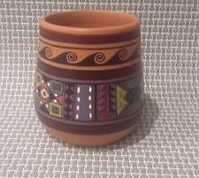 Decorated Clay Hand Painted Colorful Pottery Ceramic Vase Cup 4