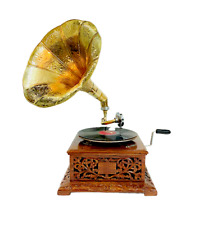 HMV Gramophone Player original Wind up functional working gramophone Record play picture