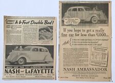 Two 1936 newspaper ads for Nash - Nash 