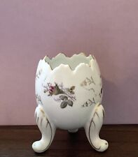 Vintage Napco 3199 footed Egg Vase Hand Painted Purple Flowers Gold Trim picture