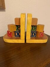 VTG ABC CHILDRENS BLOCKS SET OF BOOKENDS picture