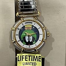 90’s Looney Tunes Armitron Watch Marvin The Martian Silver And Gold Tone NEW picture