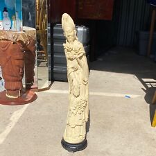 Mid 20th. Century Large Tusk Carving Tall Chinese Qianlong Emperor  A.Santini picture