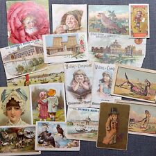 Antique Victorian Trade Card and Blotter Lot of 18 Junk Journal Ephemera picture